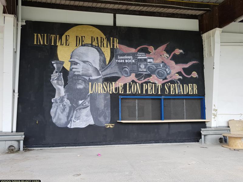 Graffiti de Miss Moustache à L'Aérosol Paris (12 juillet 2017)