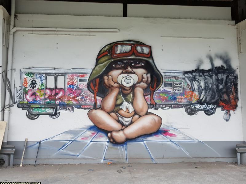 Graffiti de Sidne à L'Aérosol Paris (14 juillet 2017)