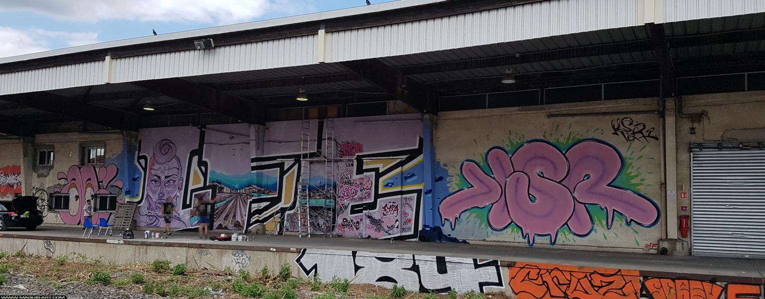 Graffiti de Ndek à L'Aérosol Paris (15 juillet 2017)
