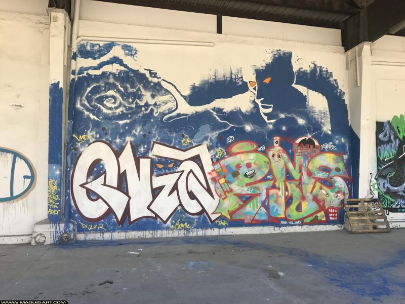Graffiti d'Onea et Ramses à L'Aérosol Paris (15 juillet 2017)