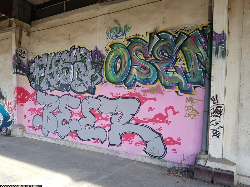 Graffiti d'Osen, Beer et Fysa à L'Aérosol Paris (18 juillet 2017)