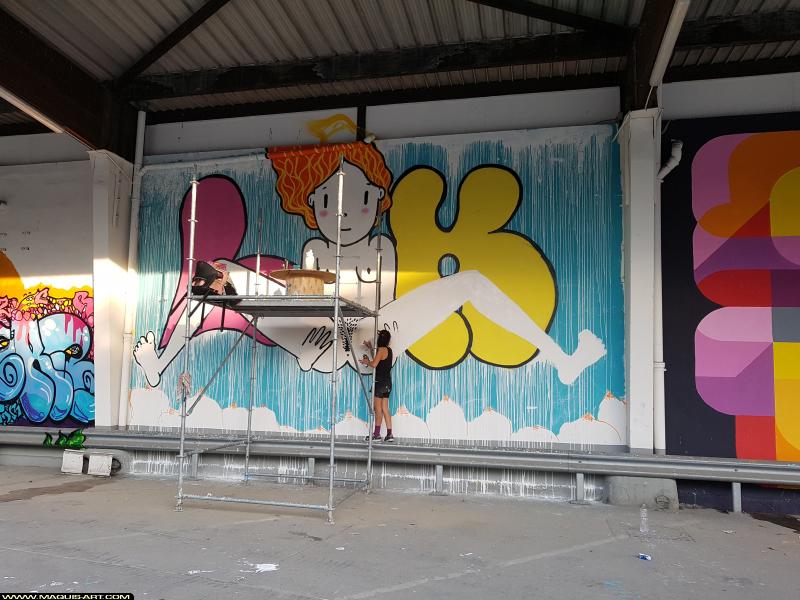 Graffiti de Lik Me à L'Aérosol Paris (18 juillet 2017)