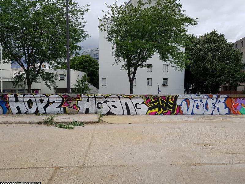 Graffiti de Djuk, Inxy et Hop2 à L'Aérosol Paris (19 juillet 2017)