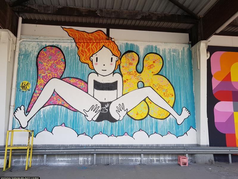 Graffiti de Lik Me à L'Aérosol Paris (20 juillet 2017)