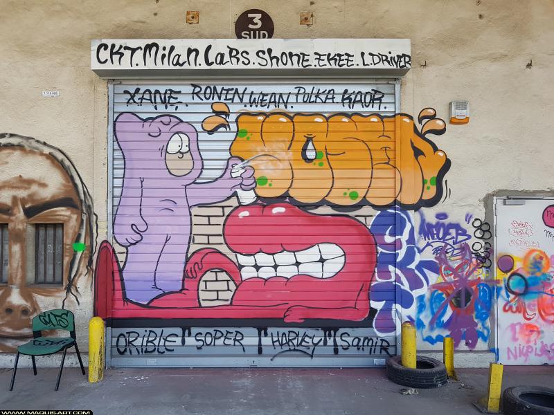 Graffiti d'Yosh à L'Aérosol Paris (26 juillet 2017)