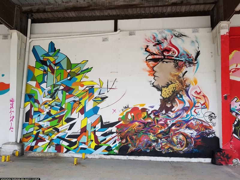 Graffiti de Jowel et R2rien à L'Aérosol Paris (22 juillet 2017)