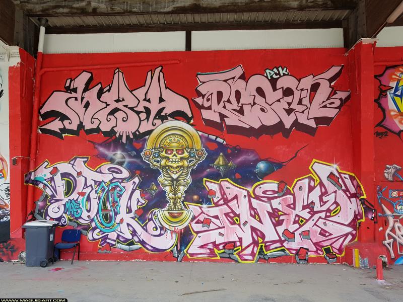 Graffiti de Djuk, Maxy.t, Inxy et Reson à L'Aérosol Paris (24 juillet 2017)