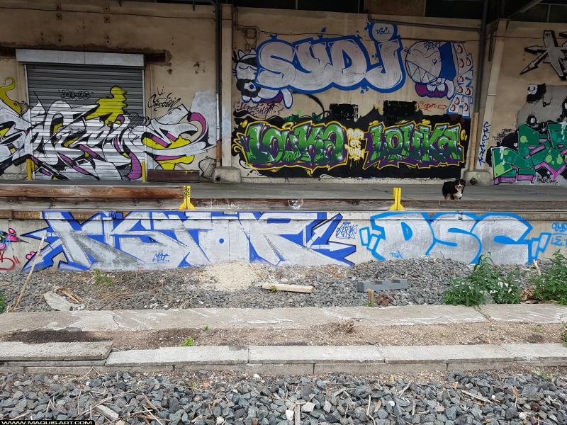 Graffiti de Le H, Kistor et Syd.j à L'Aérosol Paris (27 juillet 2017)