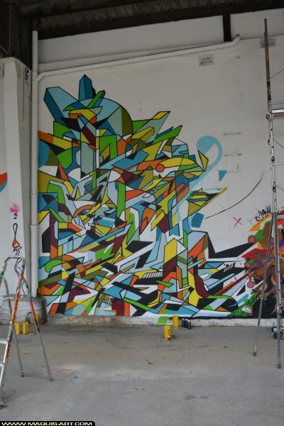 Graffiti de R2rien à L'Aérosol Paris (28 juillet 2017)