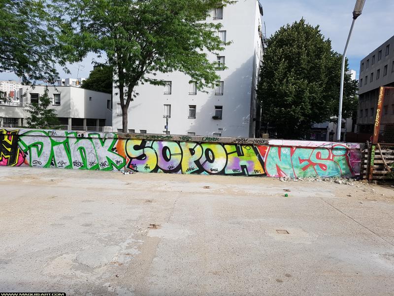 Graffiti de Dink, Sopoh et Nesi à L'Aérosol Paris (30 juillet 2017)