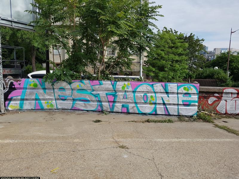 Graffiti de Nesta à L'Aérosol Paris (30 juillet 2017)