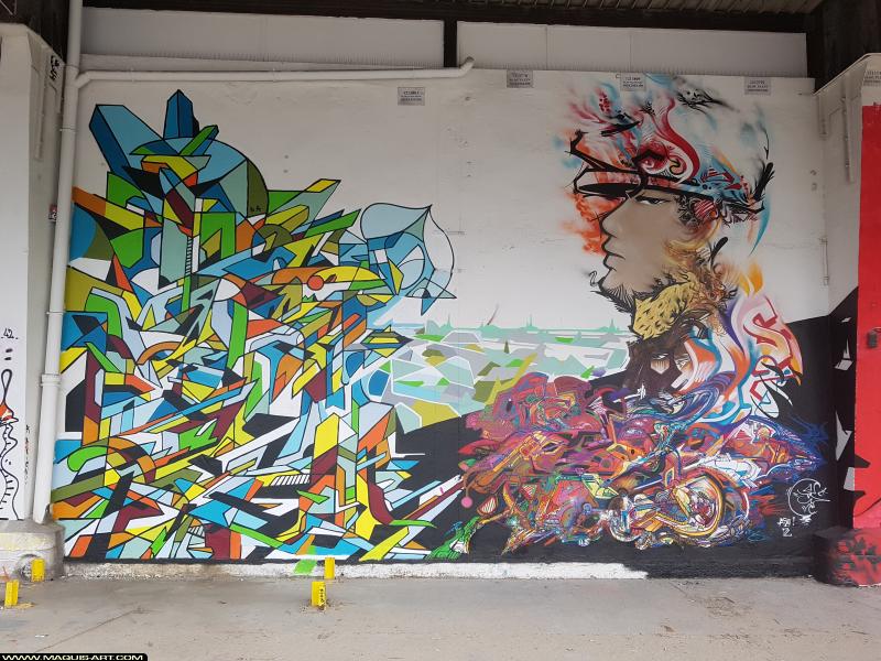 Graffiti de Jowel et R2rien à L'Aérosol Paris (31 juillet 2017)