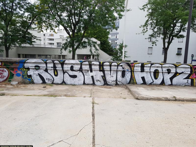 Graffiti de Rush et Hop2 à L'Aérosol Paris (30 juillet 2017)