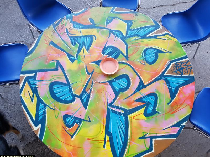 Graffiti d'Yopow à L'Aérosol Paris (5 août 2017)
