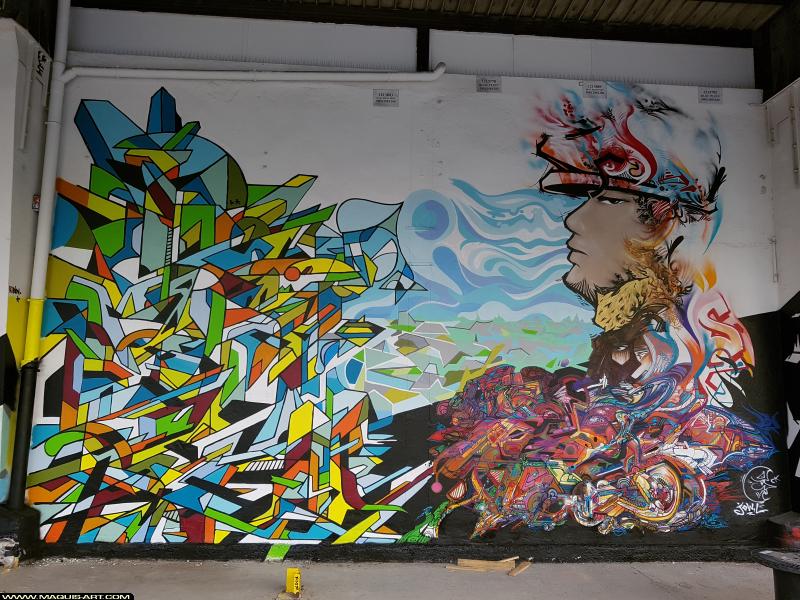 Graffiti de Jowel et R2rien à L'Aérosol Paris (7 août 2017)