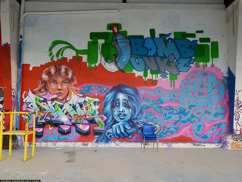 Graffiti de Fast, Dink, Clo, Vusuel et ??? à L'Aérosol Paris (7 août 2017)