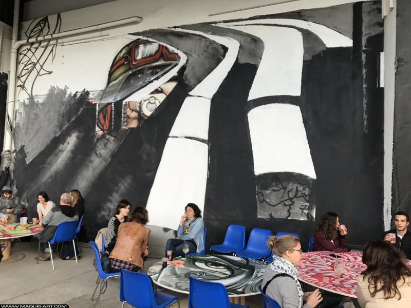 Graffiti de Hec à L'Aérosol Paris (12 août 2017)