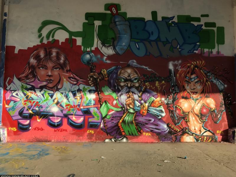 Graffiti de Fast, Dink et ??? à L'Aérosol Paris (13 août 2017)