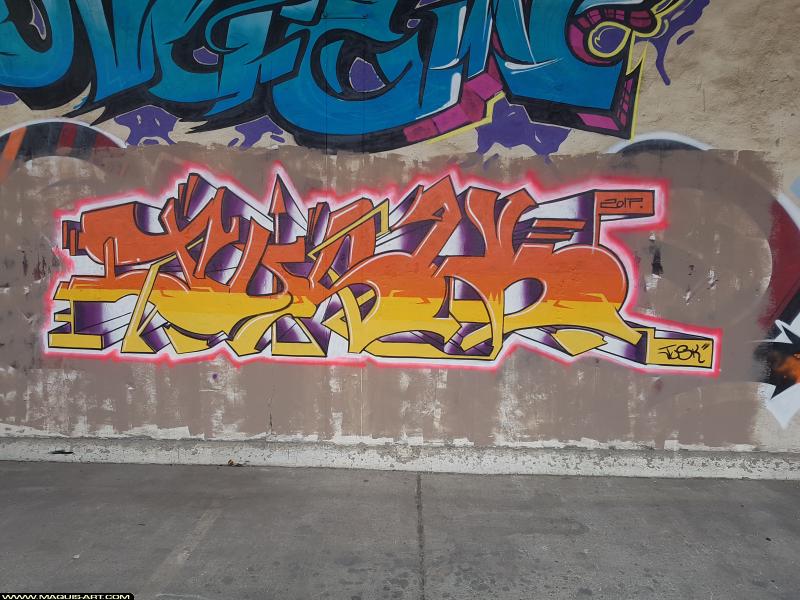 Graffiti de Jusk à L'Aérosol Paris (17 août 2017)