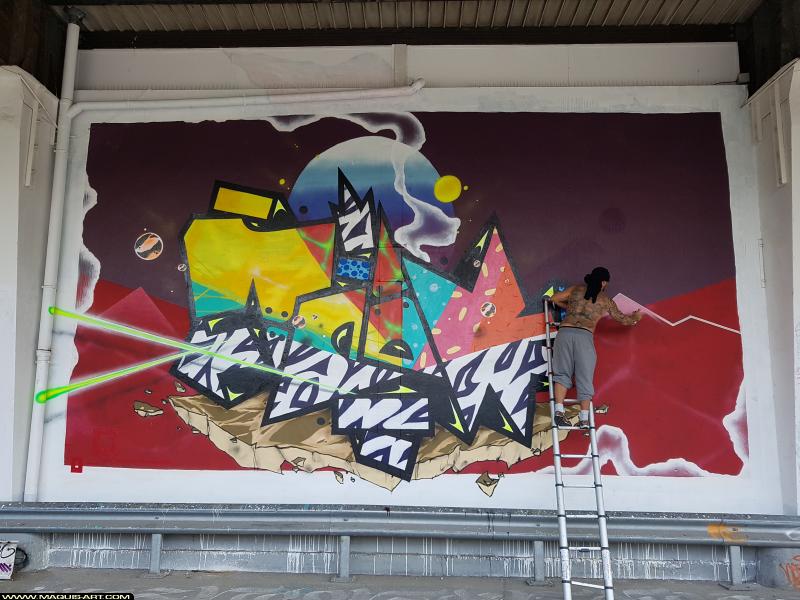 Graffiti de Team à L'Aérosol Paris (18 août 2017)