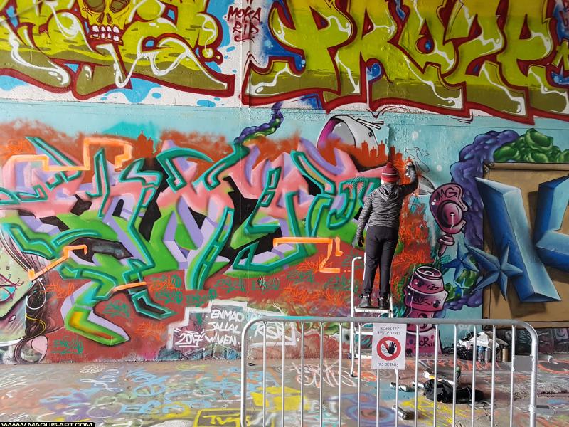 Graffiti d'Enmao à L'Aérosol Paris (17 septembre 2017)