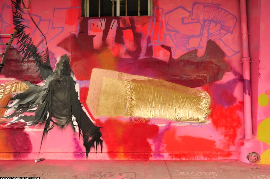 Graffiti de Junky et Hec à L'Aérosol Paris (30 septembre 2017)