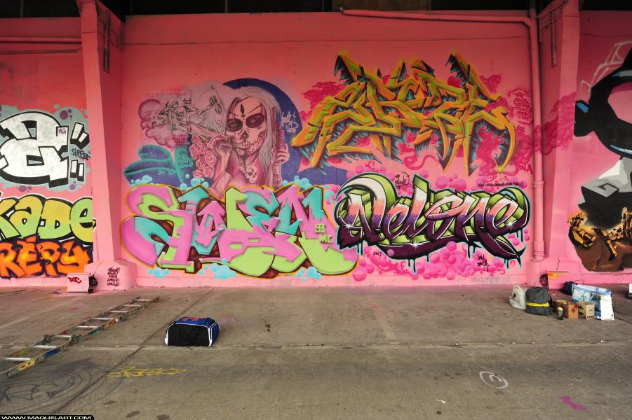 Graffiti de 2rode, Swen, Nel et Foofa à L'Aérosol Paris (1 octobre 2017)