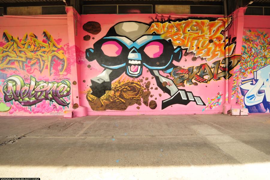 Bnk - Artiste Graffiti au Wall of Fame L'Aérosol