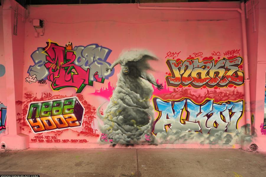 6cyn - Artiste Graffiti au Wall of Fame L'Aérosol