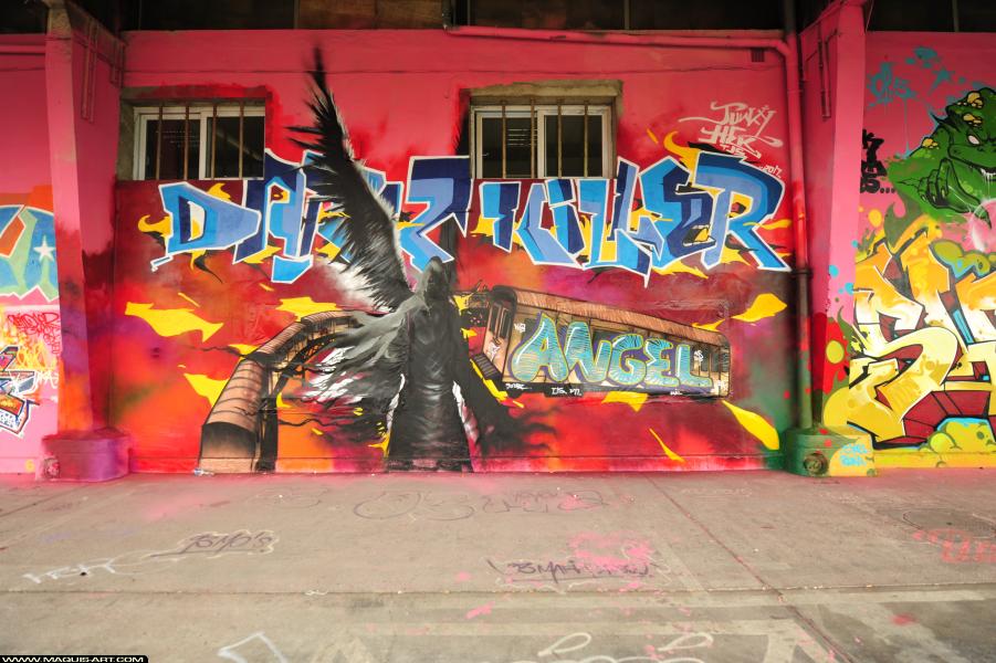 Junky - Artiste Graffiti au Wall of Fame L'Aérosol