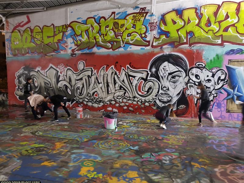 Graffiti d'Aris, Treize, Proze (3er Lfe), Orla et Jallal à L'Aérosol Paris (29 septembre 2017)