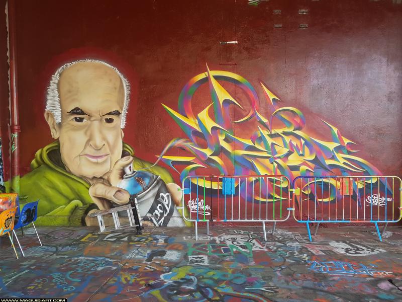 Graffiti de Dams (hec Odv) et Ksr à L'Aérosol Paris (18 octobre 2017)