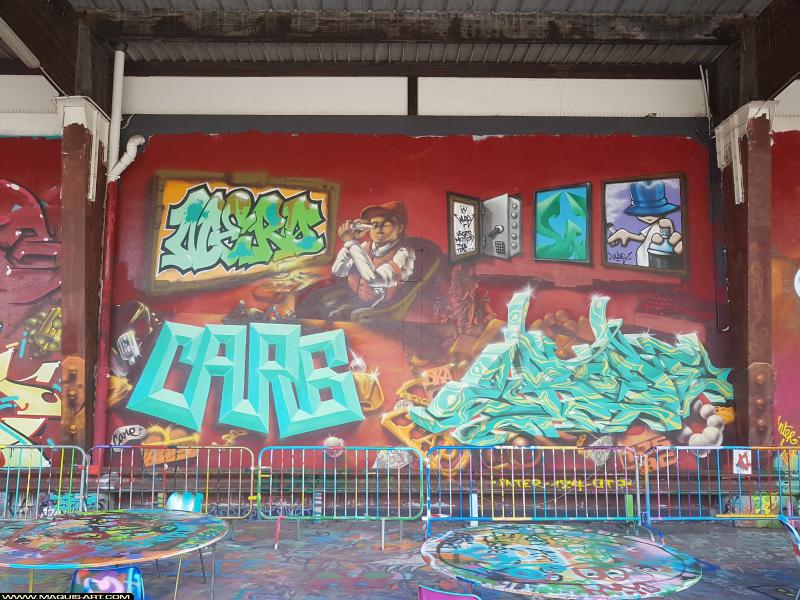Graffiti de 2rode, Nero (pgt) et Care à L'Aérosol Paris (18 octobre 2017)