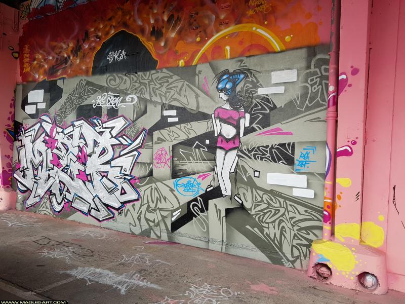Graffiti d'Obsek et Mizer à L'Aérosol Paris (27 octobre 2017)