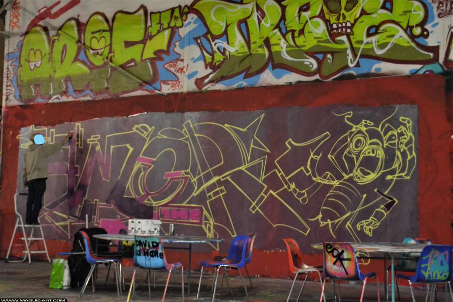 Graffiti de Kurtz Amor à L'Aérosol Paris (16 novembre 2017)