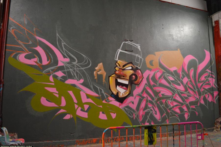 Graffiti de Dams (hec Odv), Esper et Zcape à L'Aérosol Paris (25 novembre 2017)