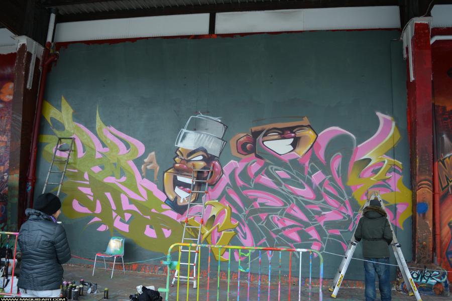 Graffiti de Dams (hec Odv), Esper et Zcape à L'Aérosol Paris (25 novembre 2017)