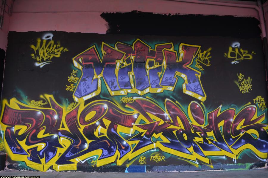 Graffiti de Pshit, Rains, Mitik et ??? à L'Aérosol Paris (1 décembre 2017)