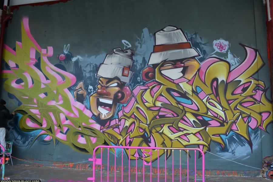 Graffiti de Dams (hec Odv), Esper et Zcape à L'Aérosol Paris (2 décembre 2017)