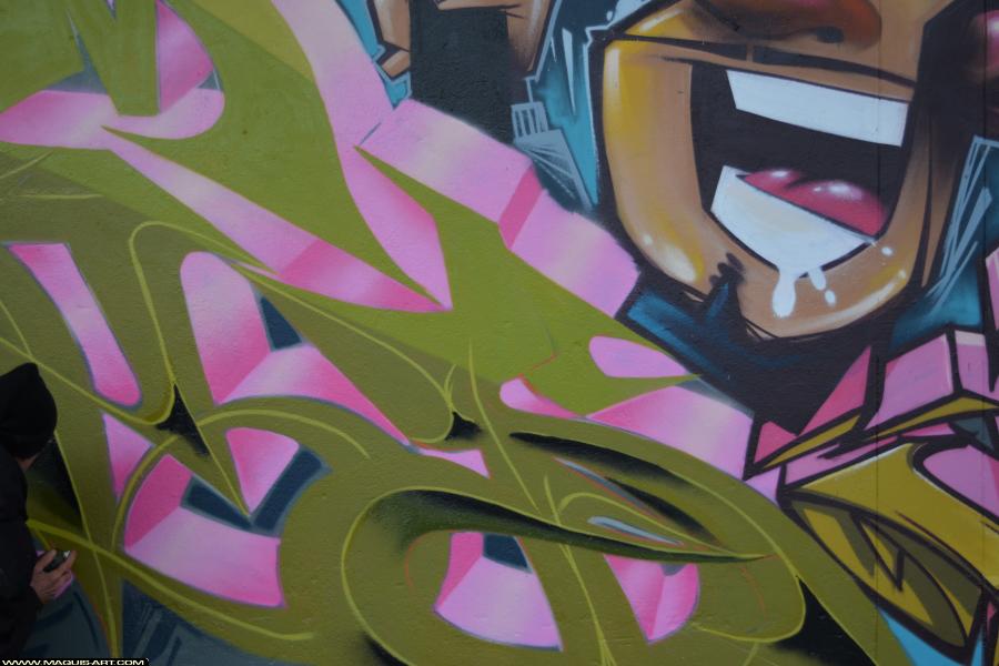 Graffiti de Dams (hec Odv) à L'Aérosol Paris (2 décembre 2017)