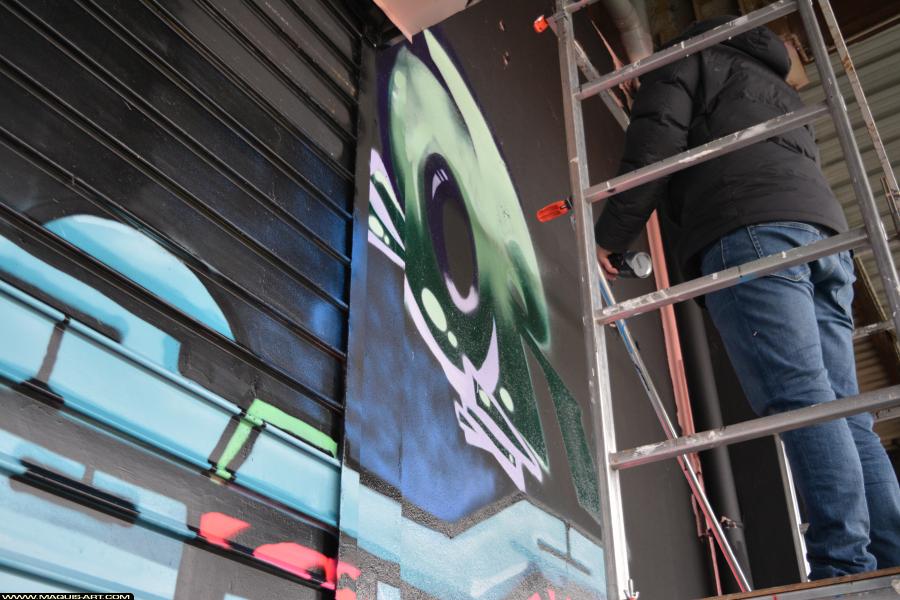 Graffiti d'Orla à L'Aérosol Paris (9 décembre 2017)