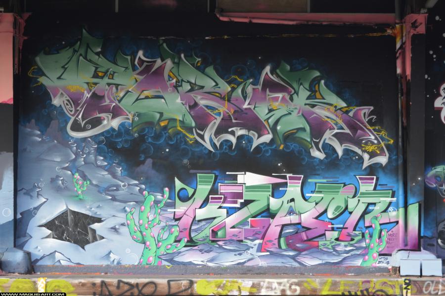 Graffiti de Torek et Ksper à L'Aérosol Paris (16 décembre 2017)