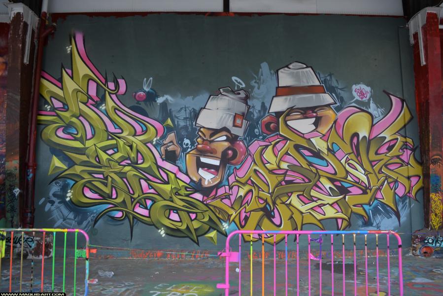 Graffiti de Dams (hec Odv), Esper et Zcape à L'Aérosol Paris (17 décembre 2017)