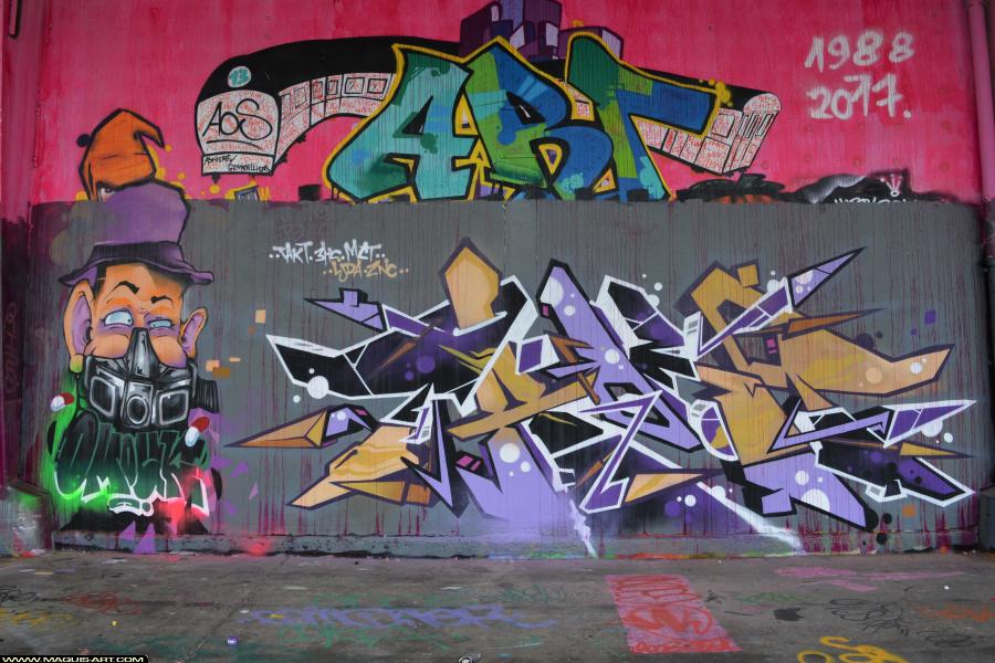 Graffiti de Takt et Omouk à L'Aérosol Paris (29 décembre 2017)