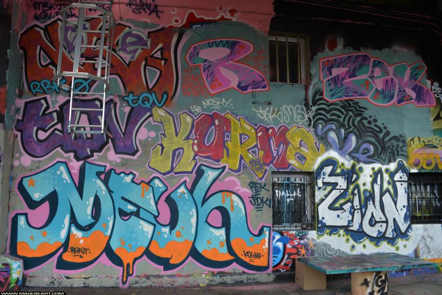 Graffiti de Kurma et ??? à L'Aérosol Paris (29 décembre 2017)