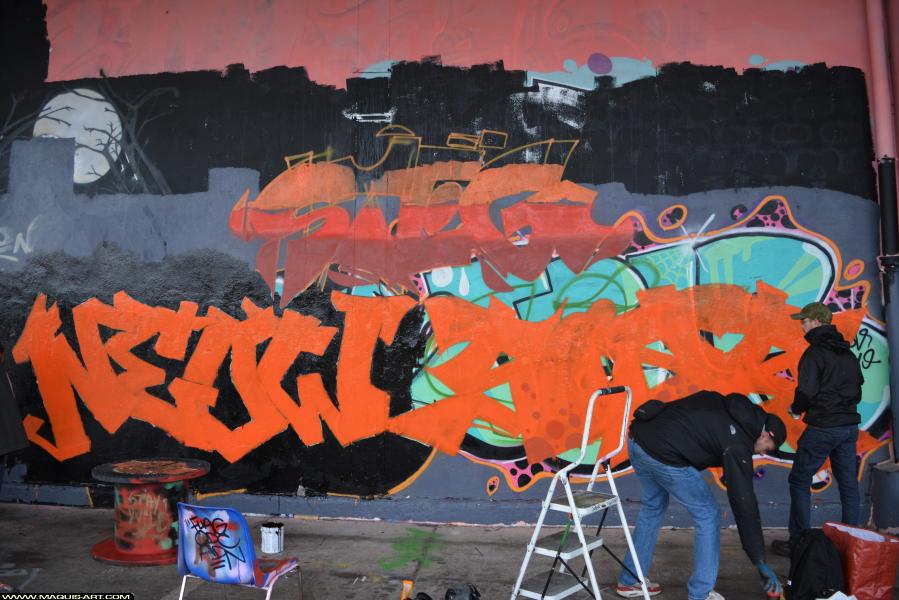 Graffiti de Size, Steg et Neow à L'Aérosol Paris (31 décembre 2017)