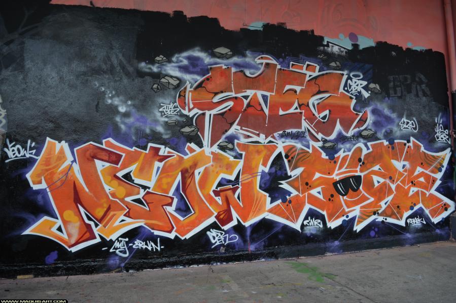 Graffiti de Size, Steg et Neow à L'Aérosol Paris (1 janvier 2018)