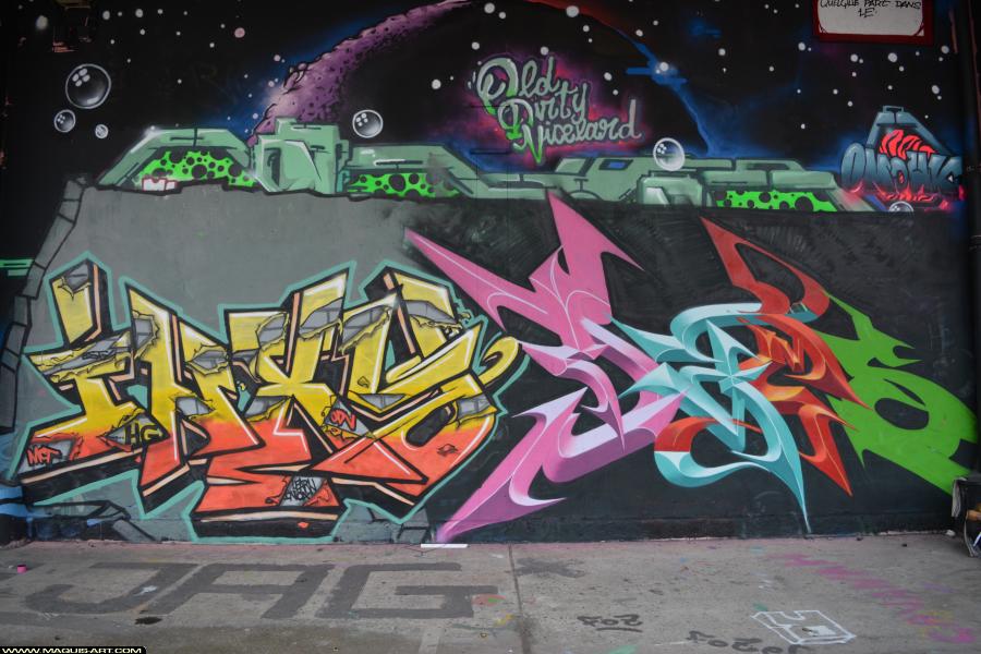 Graffiti de Dams (hec Odv) et Inxy à L'Aérosol Paris (1 janvier 2018)