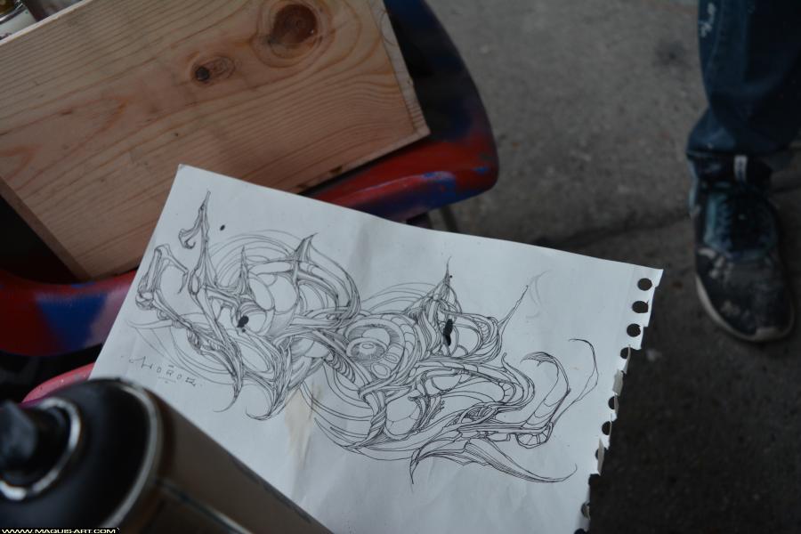 Graffiti de Horor à L'Aérosol Paris (8 janvier 2018)