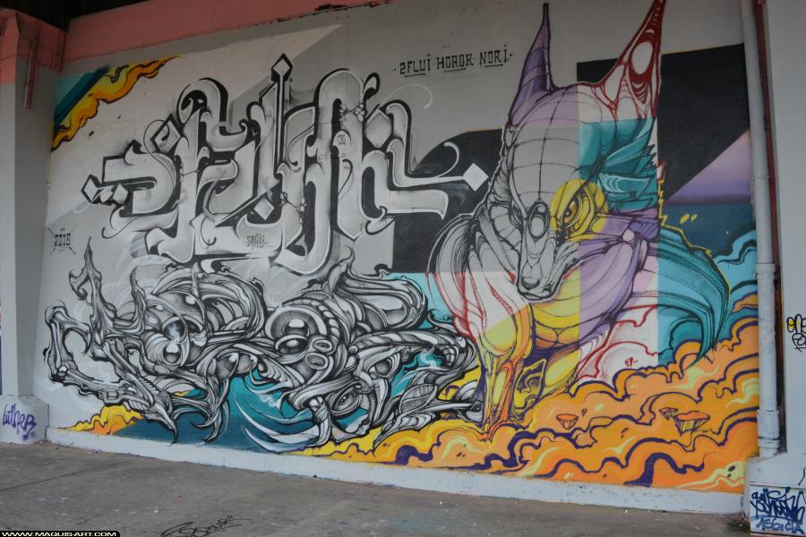 Graffiti de Fluide, Horor et Norione à L'Aérosol Paris (8 janvier 2018)